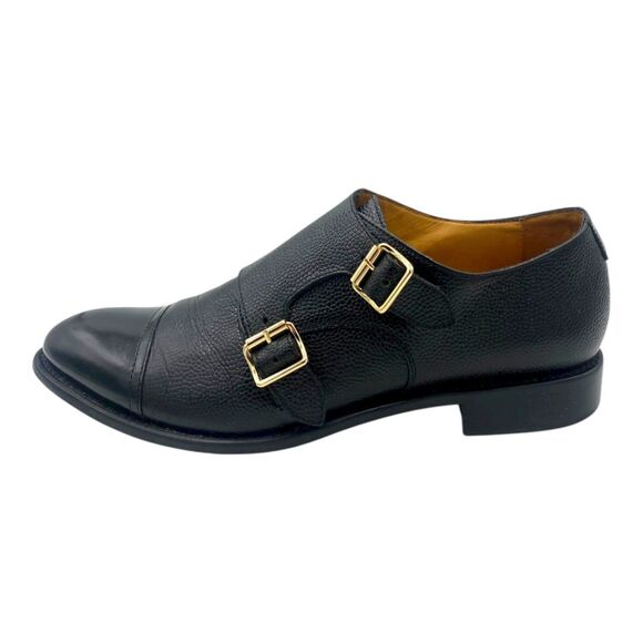 The Office of Angela Scott Mr. Colin Black Leather Double Monk Strap Loafer 41 - Picture 9 of 15